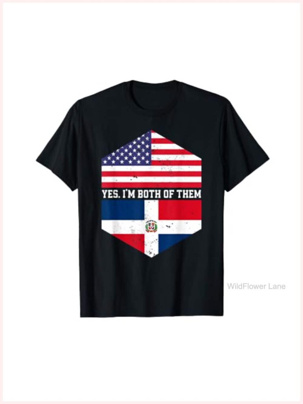 Half American Half Dominican USA Flag T-Shirt Dual Heritage Pride Tee